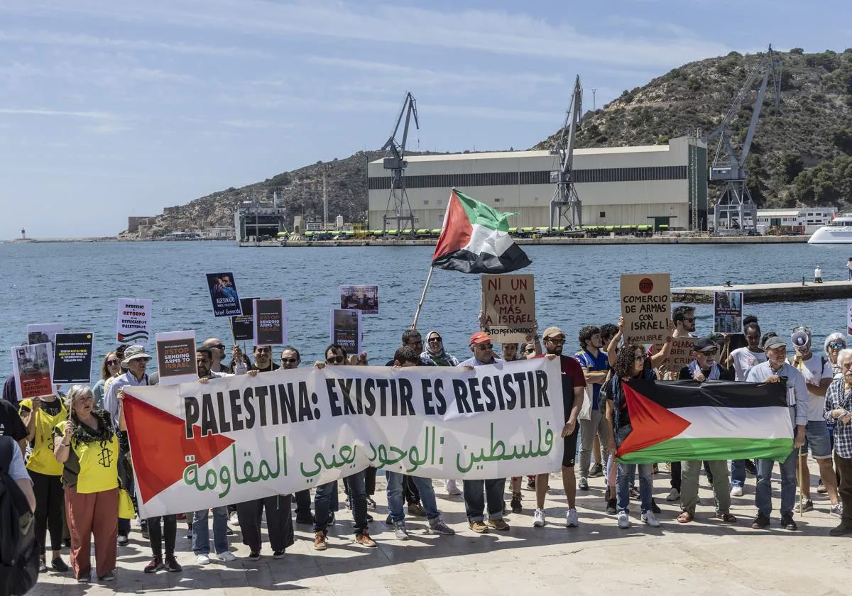 Protestas en el puerto de Cartagena (Murcia)