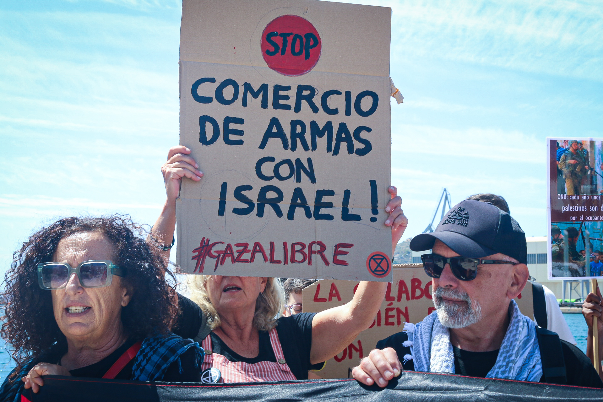 Protestas en el puerto de Cartagena (Murcia)